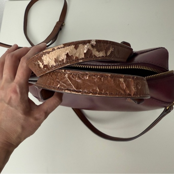 Fossil Rachel Cow Hide Leather Satchel Crossbody Bag Purse FLAW - Picture 8 of 16